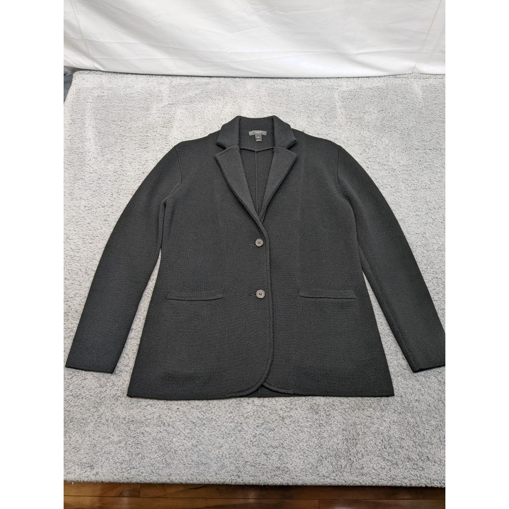 J. Crew Women's XS Black Merino Wool Knit Sweater Blazer Jacket Classic Workwear